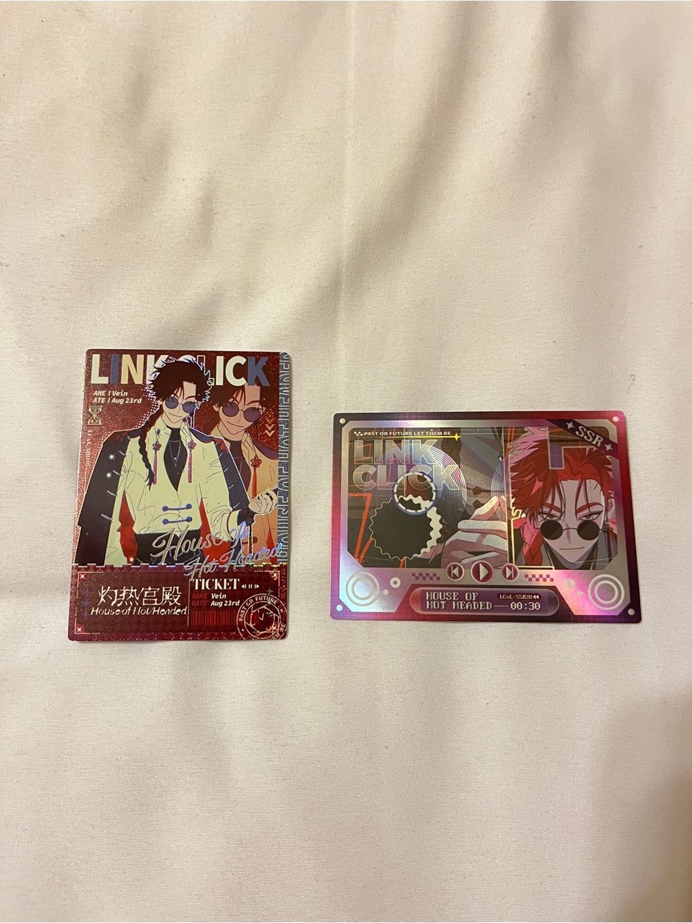 Link Click SSR & Ticket Trading Card Set Vein / House of Hot Headed Collectibles